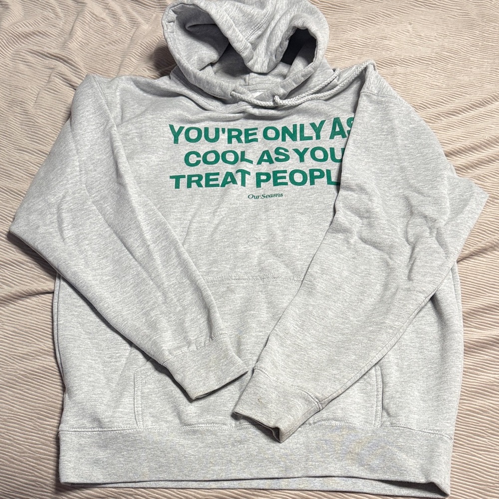 Gray Hoodie with Green Text